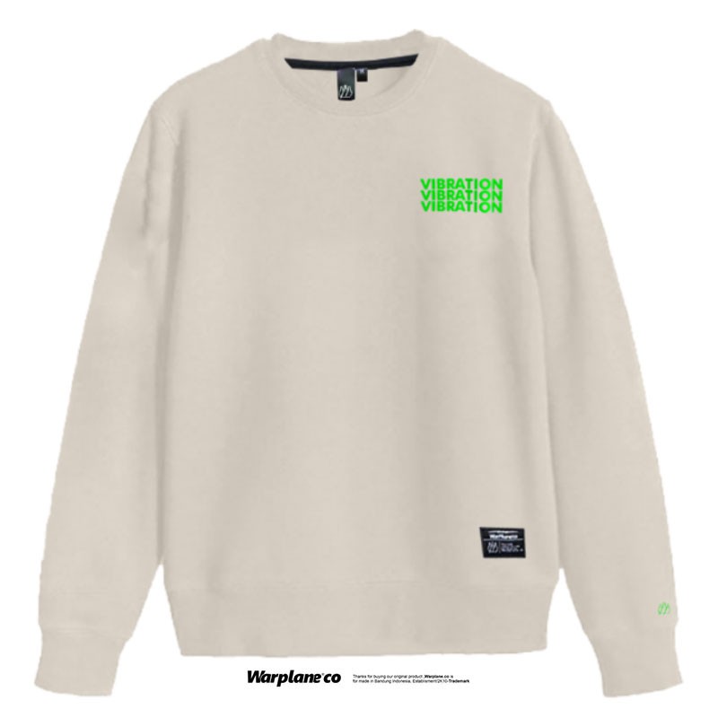 Warplane Crewneck Ivory White VBRTN / Atasan Pria/ Sweater Dewasa /Sweatshirt VBRTN Warplane