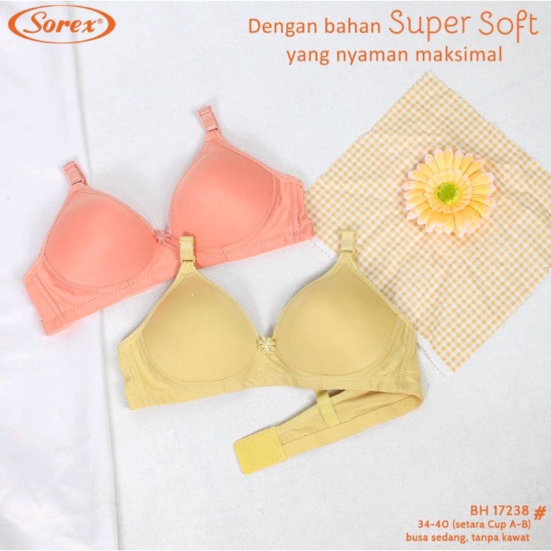 Sorex Bra Wanita 17238 BH Polos Busa Tipis Tanpa Kawat Pakaian Dalam Original Official Tokozifa25