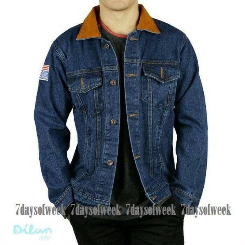 Jaket Dilan / Jaket Jeans Dilan Premium / Jaket Dillan Bendera USA PREMIUM KWALITAS TEBAL SEPERTI LEVIS