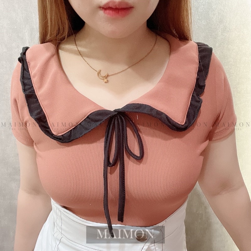 Puritan Collar Shirt | Atasan Wanita Korean Fashion | Maimon Grosir