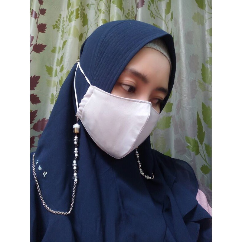 kalung masker / strap mask / tali masker / gantungan masker / kalung rantai juntai oval