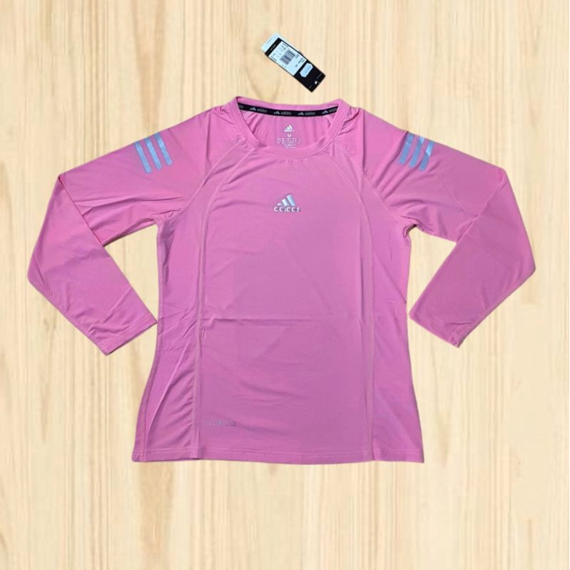 KAOS ADIDAS IMPORT LENGAN PANJANG WANITA RUNNING HITAM PINK OREN  LADIES OLAHRAGA IMPORT GRADE ORI