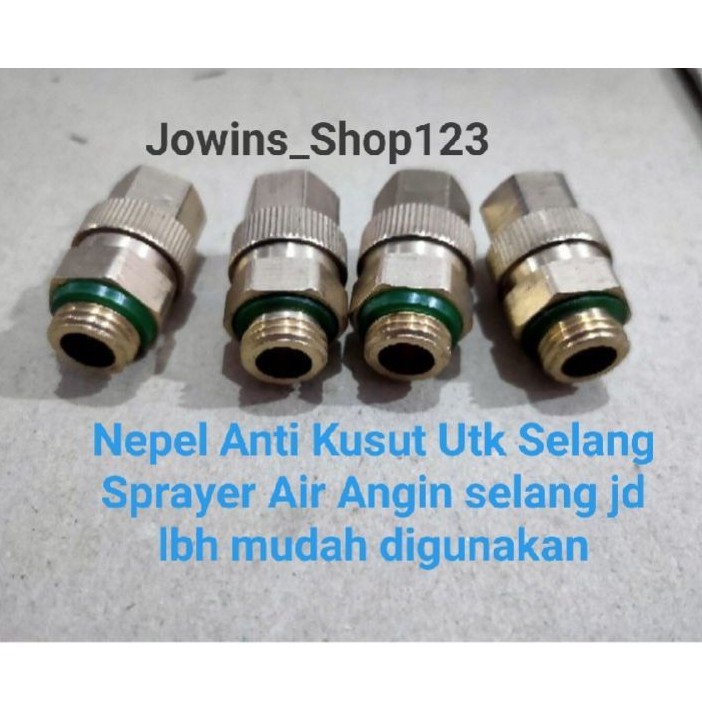 Anti Kusut Nepel Kuningan dan Staenless untuk Selang Sprayer Angin/Air  Compresor