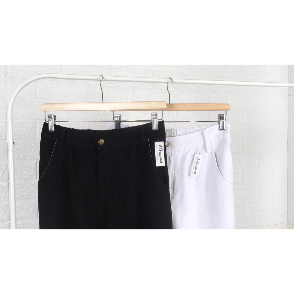 DELAONIK KULOT JINS PUTIH &amp; HITAM / HIGHWAIST / CELANA PANJANG / KULOT