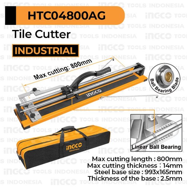 Tile Cutter INGCO HTC04800AG 800 Mm Alat Potong Keramik 80Cm Geranit Lantai Manual Pemotong Kramik G