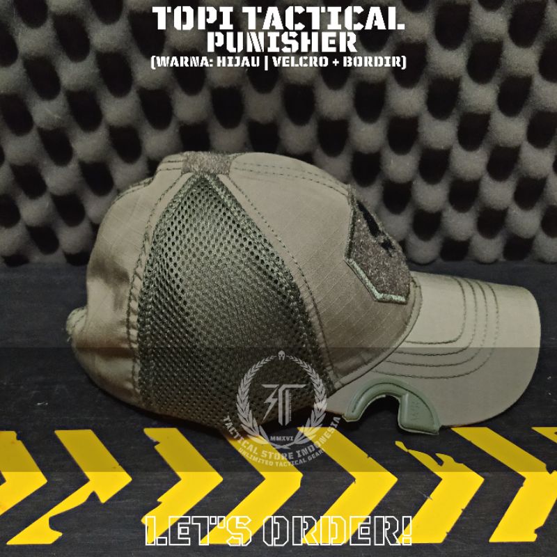 Topi Coak Tactical Punisher - Topi Tactical Velcro - Hijau