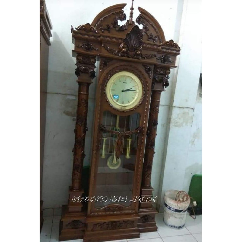 lemari jam hias jati brawijaya