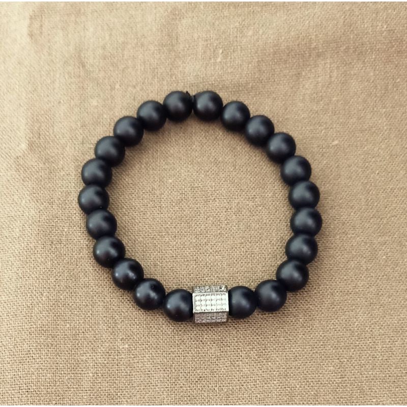 gelang batu black matte onyx