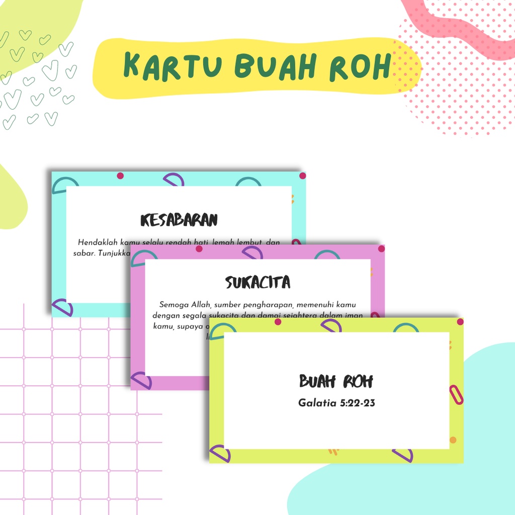 

Kartu Ayat Alkitab - Buah Roh ♡ | Souvenir Natal Paskah Jumat Agung Sekolah Minggu | Pil Ayat Emas | Bible Verse Card
