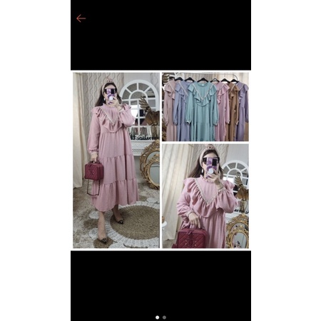 Midi Dress umpak Crinkle Rubiah by meijiewang