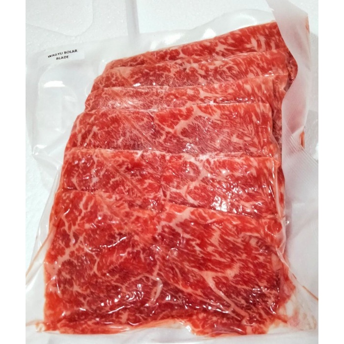 

NATUREFOOD DAGING SHABU BEEF BOLLAR BLADE WAGYU MB 8-9 ALA HANAMASA