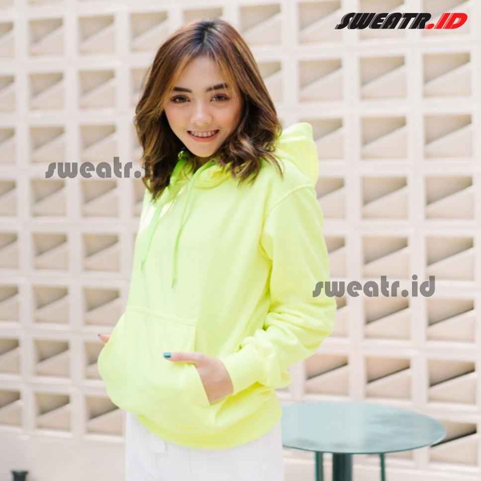 {SMO.10Jn22ž} HOODIENOW - SWEATER JAKET HOODIE JUMPER POLOS HIJAU STABILO UNISEX M - XXL / JUMPER HI