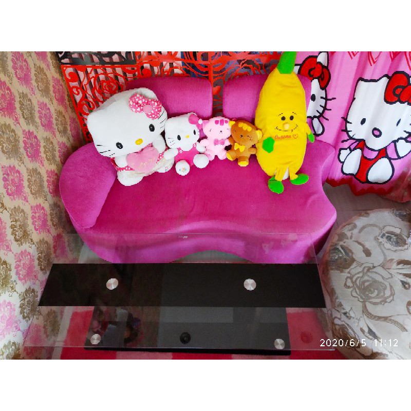 BU jual murah sofa Pink Fanta 3 2 + meja kaca