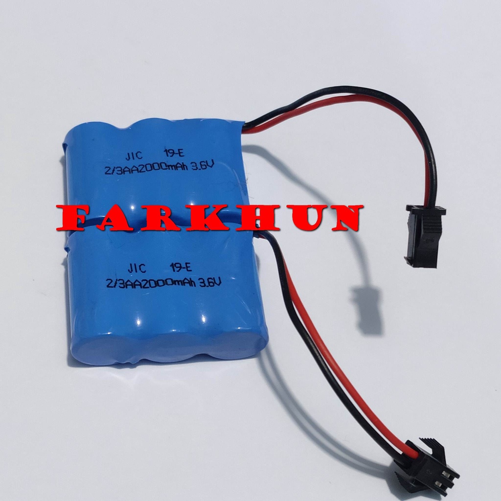 TERBAIK BATERAI KECIL RC AA 2/3 ISI 3 2000 mAh 3.6V SOKET HITAM BATTERY BATRE BATREI BATERE MAINAN