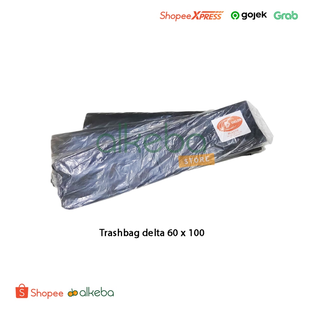 Trashbag delta 60 x 100 kantong plastik sampah hitam isi 14 lembar