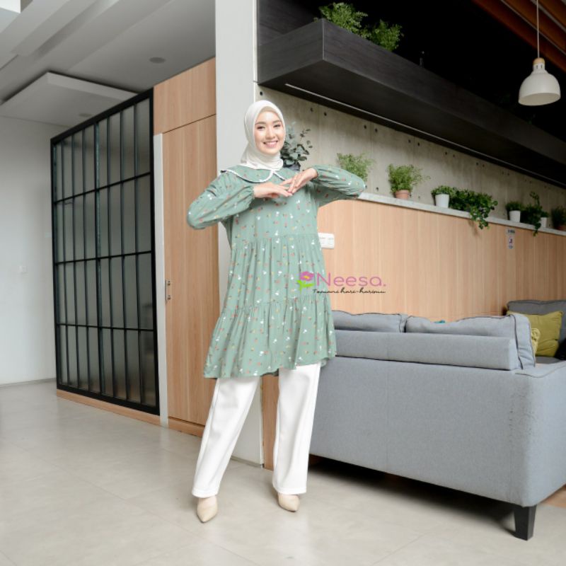 Azzahra Tunik Kerah Green