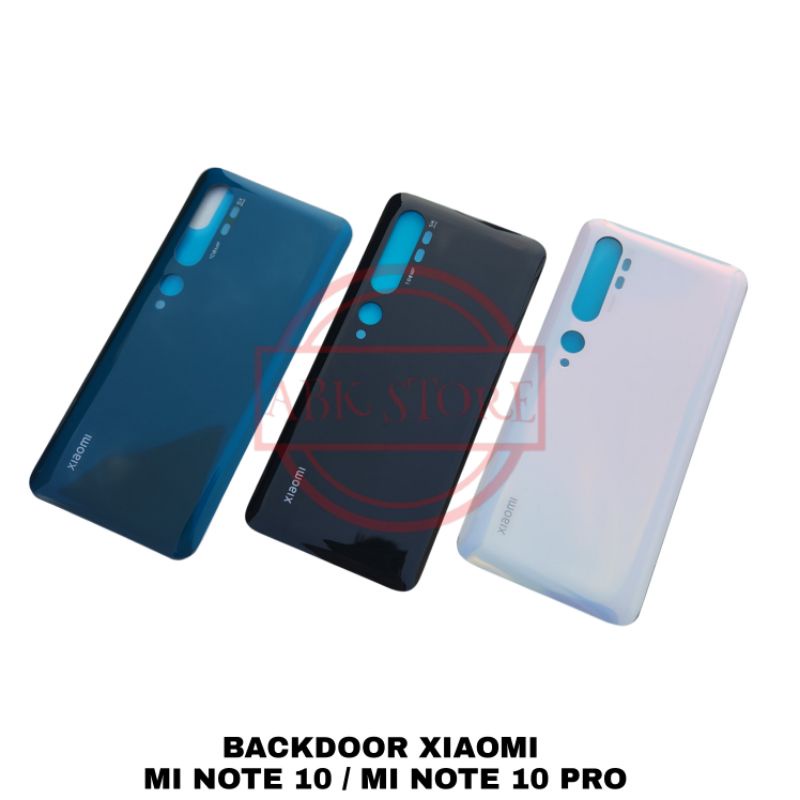 TUTUP BELAKANG BACKDOOR COVER BATERAI BACK GLASS XIAOMI MI NOTE 10 / PRO BACKCOVER BACK CASING