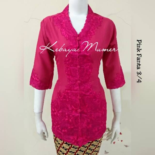 [NEW] KEBAYA ENCIM JADI PINK FANTA BORDIR JUMBO SUPER BESAR 4L BIG SIZE SIAP PAKAI MODERN LENGAN 3/4