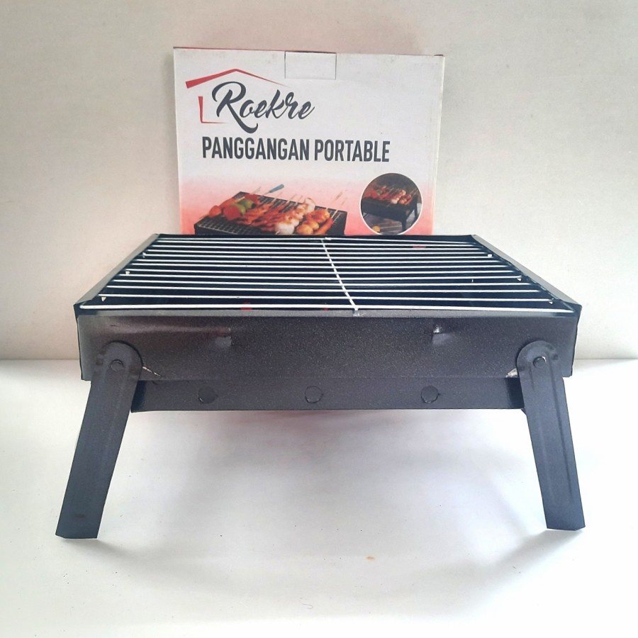 BELLA - PANGGANGAN PORTABLE KOTAK HITAM | ALAT PANGGANG BARBEQUE GRILL BBQ - MURAH