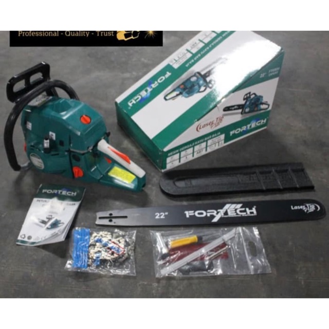 Chainsaw Fortech 2 Tak Mesin Gergaji Kayu Bar Baja
