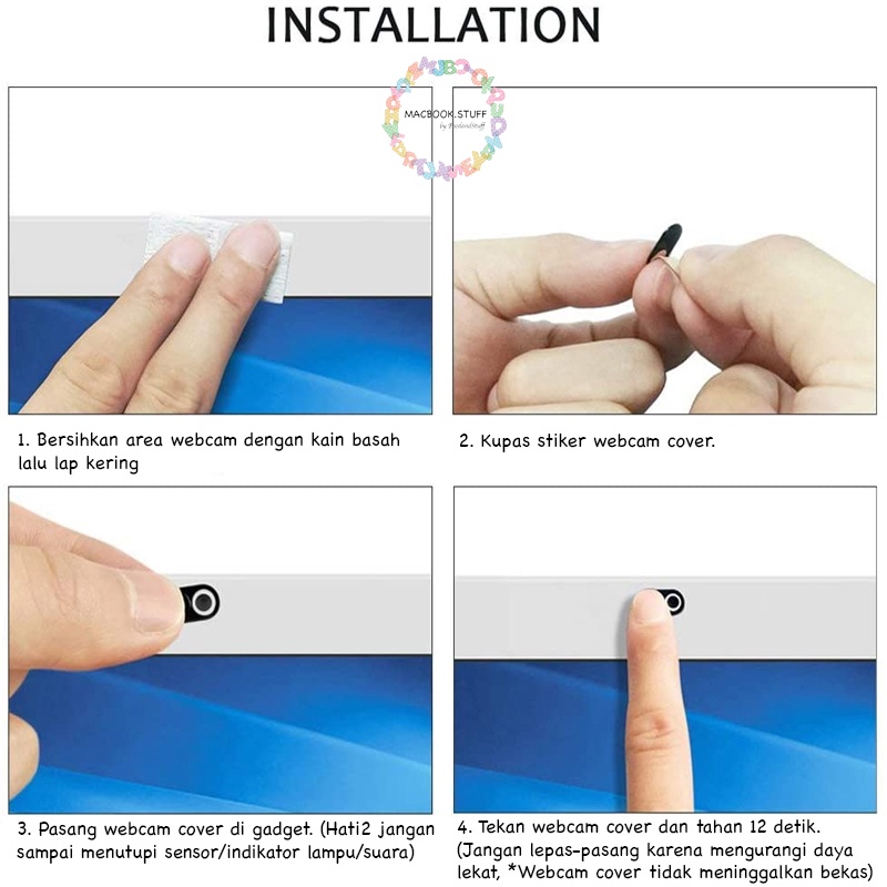 CUSTOM ICON APP APLIKASI PELINDUNG PENUTUP WEBCAM KAMERA COVER CAMERA DEPAN