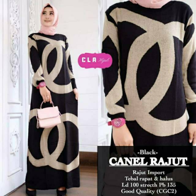 Canel Rajut Maxy, GAMIS RAJUT WANITA SUPER CANTIK BAHAN RAJUT IMPORT LD 10O-120 fit XXL TERMURAH TERLARIS OOTD