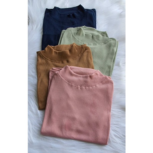 MANSET TURTLENECK BUNTUNG (TANPA LENGAN)  /TANK TOP KERAH TINGGI