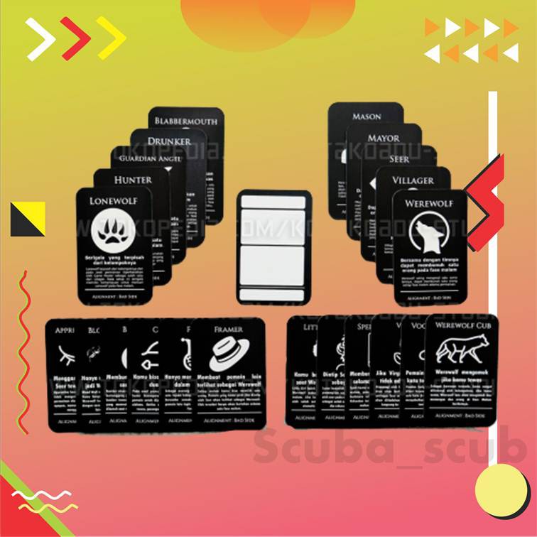 JUAL MAINAN MURAH TERBARU [PROMO] THE WEREWOLF GAME SIMPLICITY SERIES + EXP. PACK - 41 KARTU