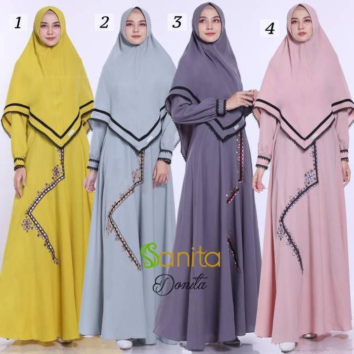 GAMIS DONITA BY SANITA/gamis dewasa/pakaian wanita/baju muslim/setelan/khimar/syari/hijab/dress