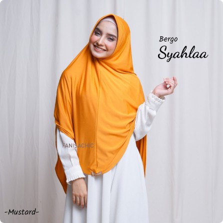 BERGO SYAHLAA Fanisachic JILBAB SYAR'I - Jilbab Polos Instan peach mustard kuning dusty pink