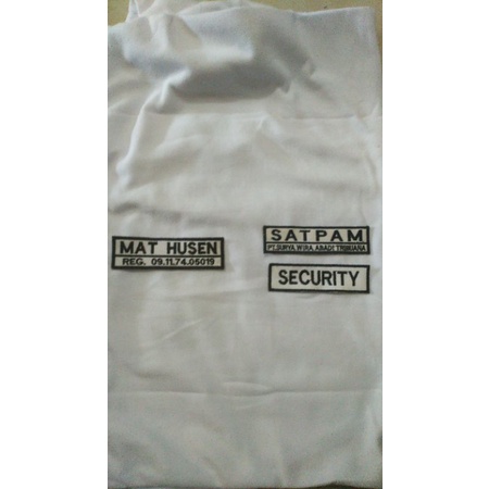 nama security bordir , emblem nama security , full set nama security , nama dada