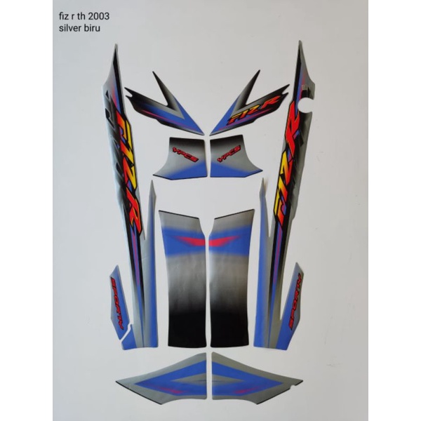 stiker striping f1zr 2003 silver biru