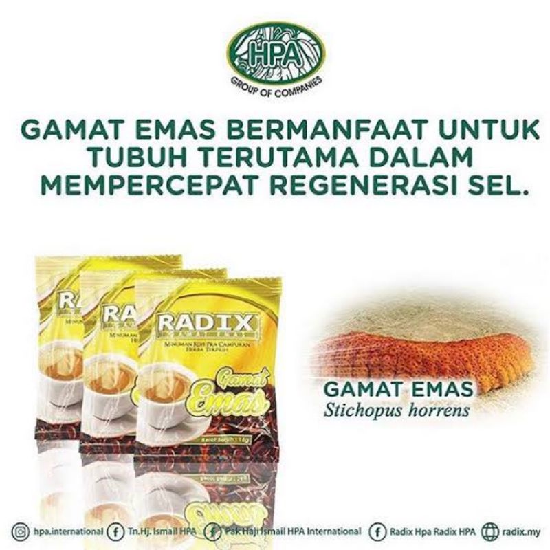 

KOPI RADIX GAMAT EMAS ECERAN 1 SACHET