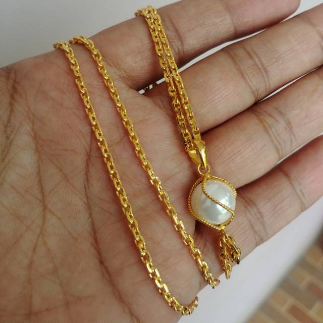 Kalung Set Bandul Mutiara Lapis Emas 24k Shopee Indonesia Kalung Set Bandul Mutiara Lapis Emas 24k Shopee Indonesia
