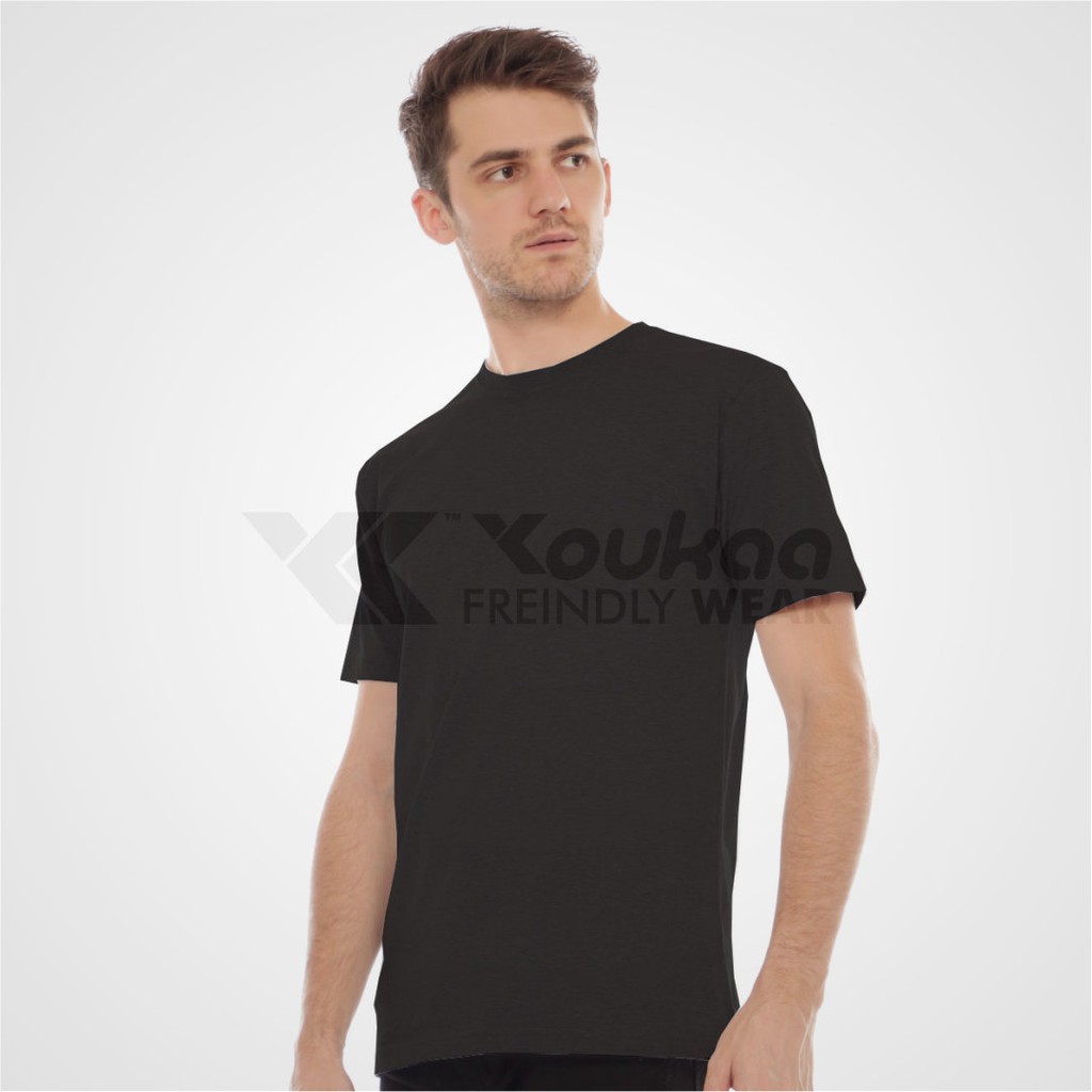 Youkaa T-Shirt Pocket Black Cotton Combed 30 s Premium