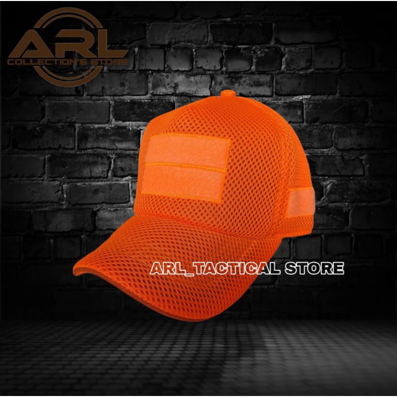 topi double mess polos orange / topi jaring tactical velcro / topi double mess orange