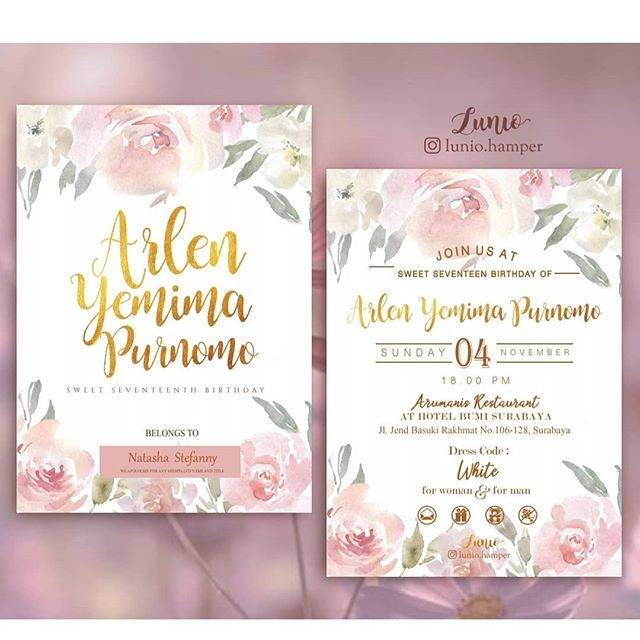 

White Pink Floral Invitation