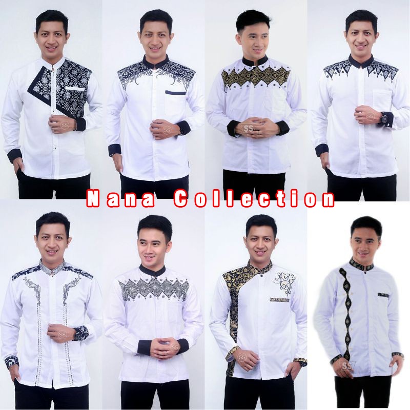 Koko Bordir Batik Fashion Muslim Kombinasi Al Haramain Putih M/L/XL Dewasa