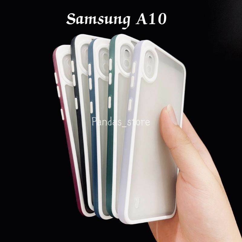 Pro Hybird Samsung A10 Softcase Halus dan Elegan / Pinggiran Garis Putih Keren (Pandas)