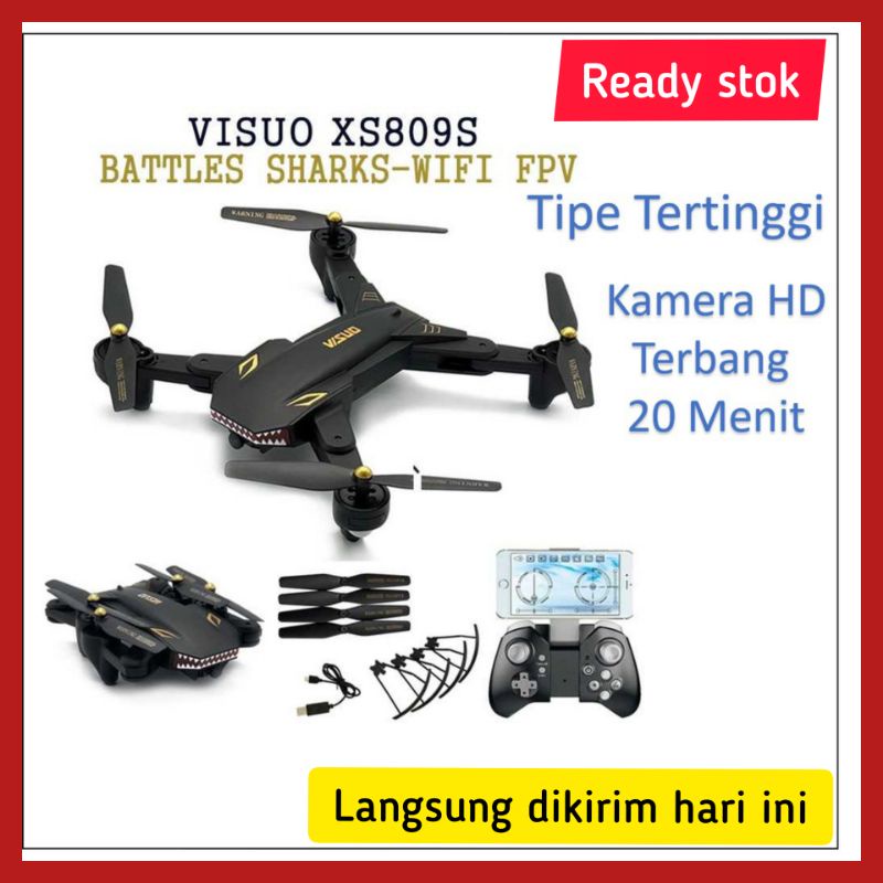 VISUO Drone Selfie Terbaik dengan Kamera Wide Angle 2MP HD 720 Camera Quadcopter WiFi FP