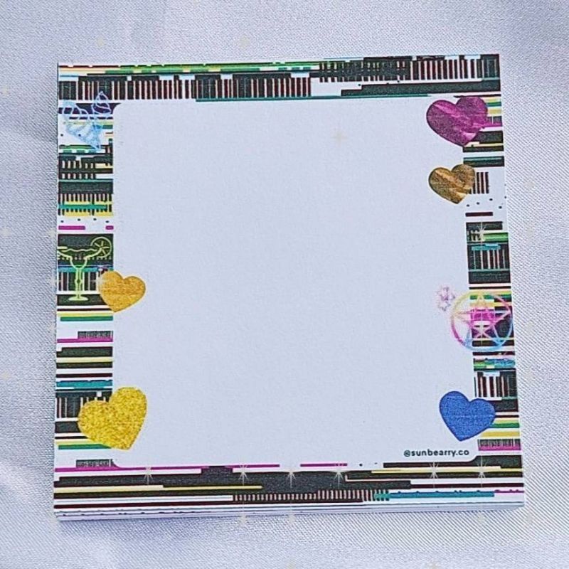 Memo pad by sunbearry.co custom memo pad bts snoppy aesthetic star scrabook-Glitch