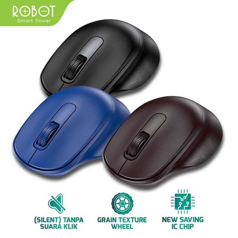 ROBOT M312 2.4G Wireless Mouse Silent Key 1600DPI 500Hz - Garansi Resmi 1 Tahun