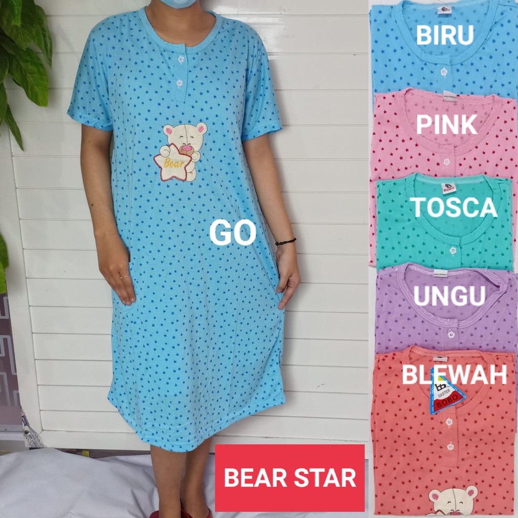 gof DS 2 DASTER BOBO &amp; THEDDA STANDART Pakaian Wanita Casual Santai Motif Busui Baju Tidur