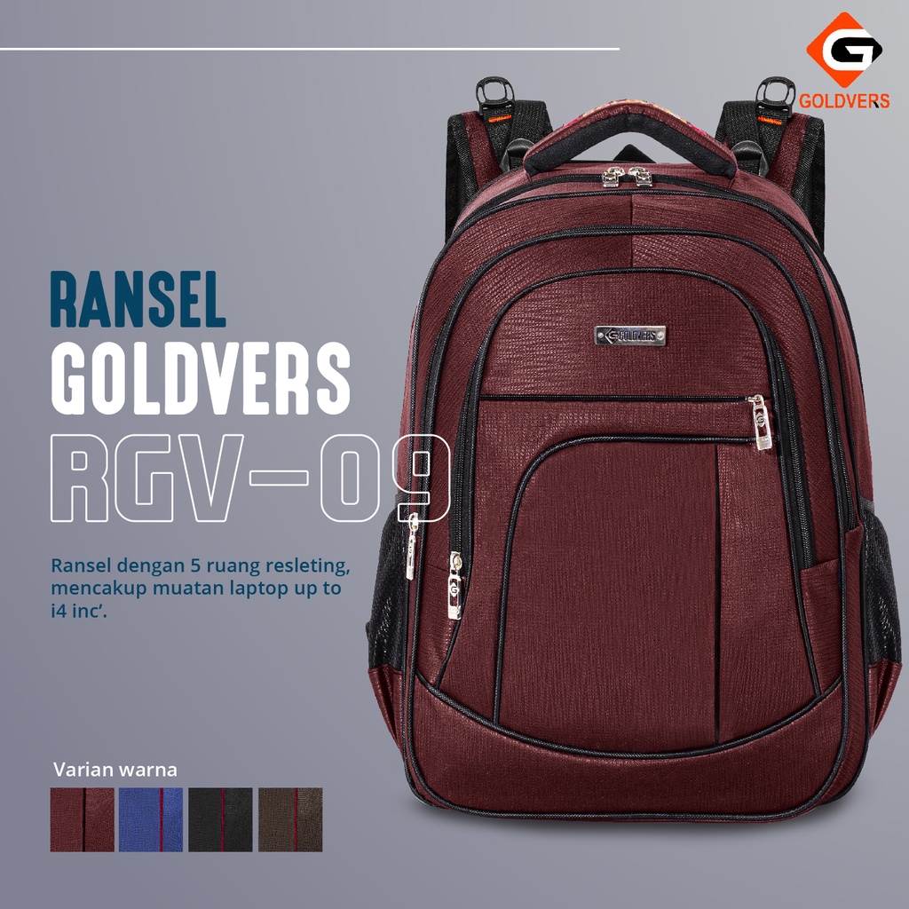 Tas Ransel Pria POLO GOLDVERS Import Tas Kuliah Kerja Muat Laptop 14inch Free Raincover - Goldiesbags