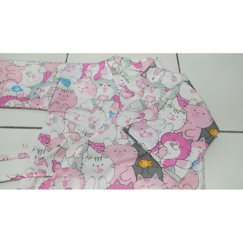 YUKATA KIMONO JINBEI PIYAMA PIJAMAS JEPANG KUCING NEKO FULL KATUN