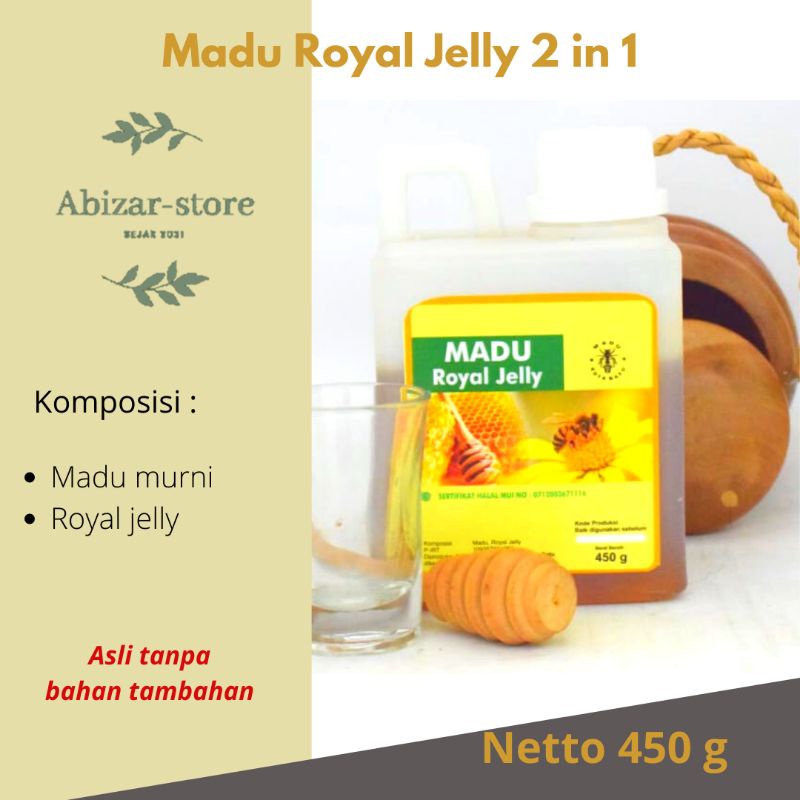 

madu royal jelly (madu & royal jelly) netto 450 gr kemasan jirigen