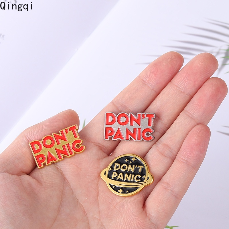 Bros Pin Enamel Desain Kartun Globe Luar Angkasa Don 't Panic Planet