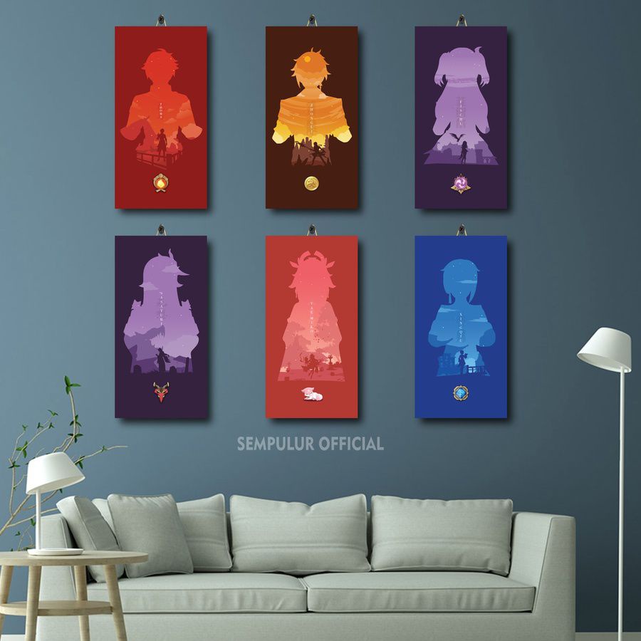 41-57 POSTER RUANG GAME RAZOR VENTI CHILDE GENSHIN IMPACT 15X30 DKGTZ/LXSWT/ DEKORASI KAMAR DILUC BA