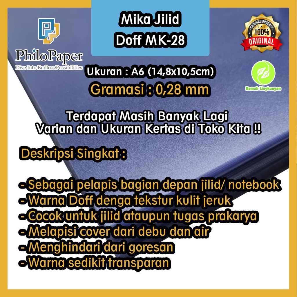 

Plastik Mika Jilid Super Tebal Doff MK - 28 A6