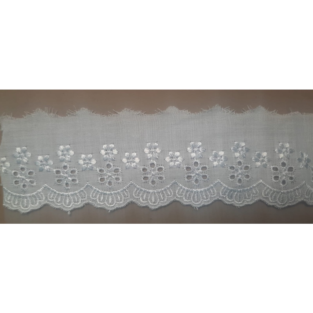 Renda katun lebar 6 cm / Kain Renda Bordir Katun - (TC 6961)